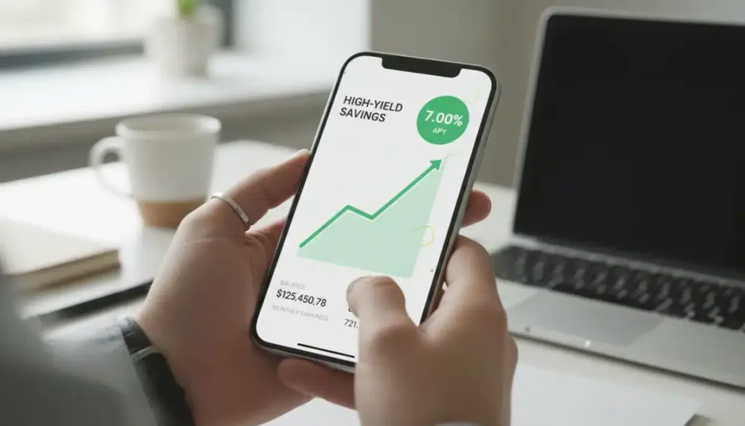 Digital interface showing high-yield savings growth for Smart Savings 2026.