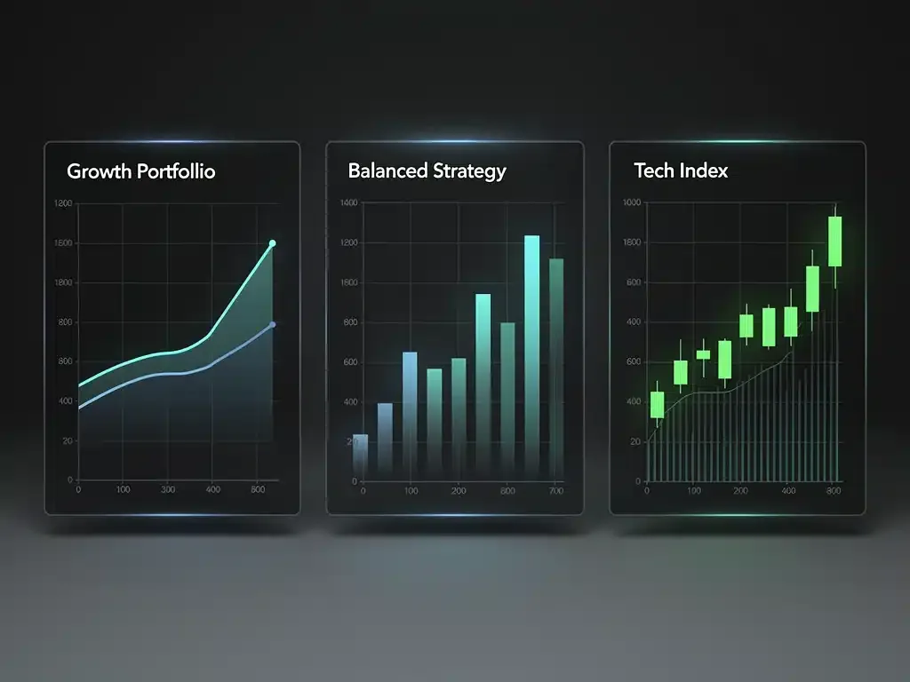 Comparative financial growth charts for investment platforms