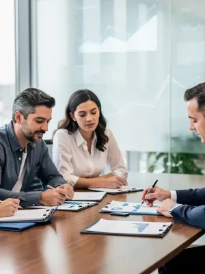 Family reviewing estate planning documents with advisor for 2026 updates