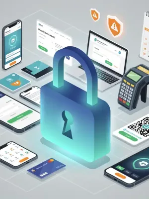 Digital padlock symbolizing financial security over a backdrop of online banking and a 2026 calendar, representing the FTC 2026 Scam Warning.