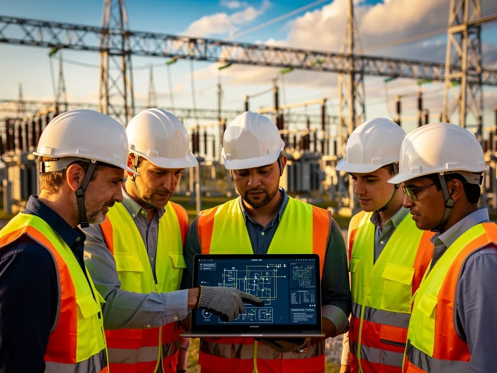 Engineers planning smart grid infrastructure upgrades