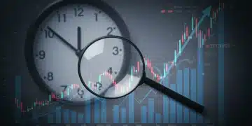 Financial chart showing economic indicators and projected interest rate shift by mid-2026