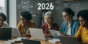 Adults learning online on various devices, representing the best online learning platforms for 2026.