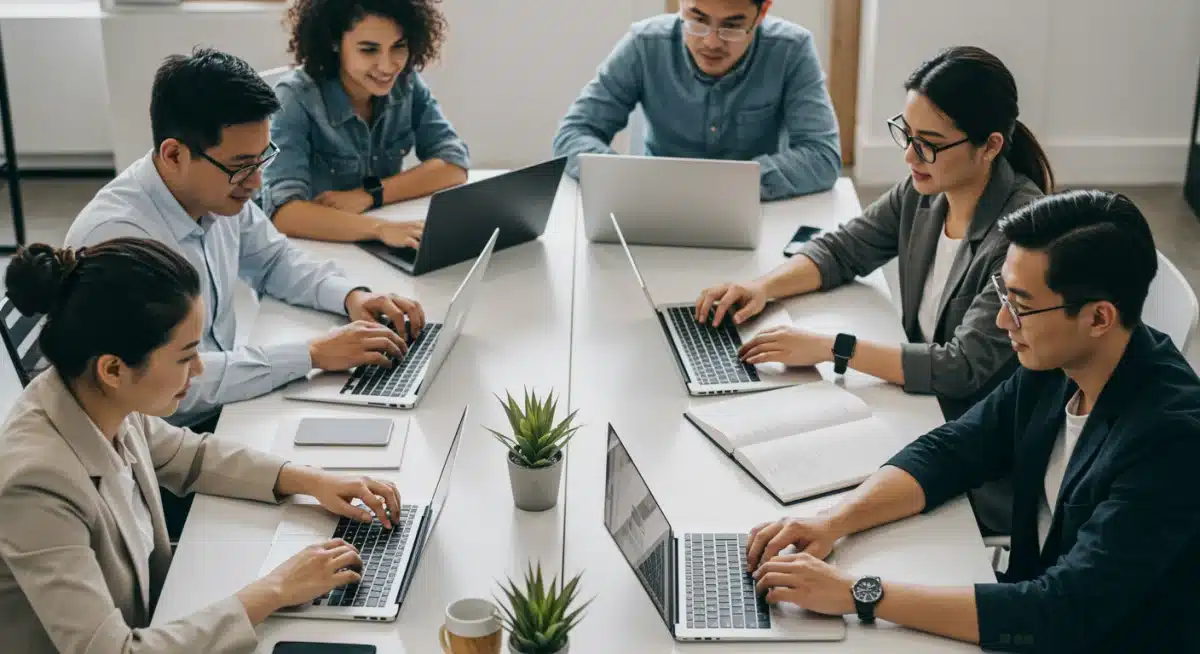 Educators training on AI integration in curriculum development.