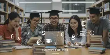 Graduate students collaborating on research, symbolizing successful funding for advanced degrees.