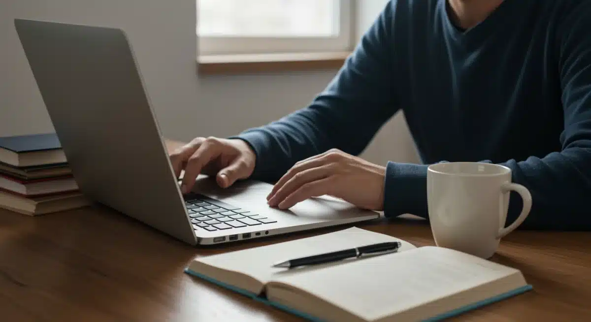 Person studying online for professional certification